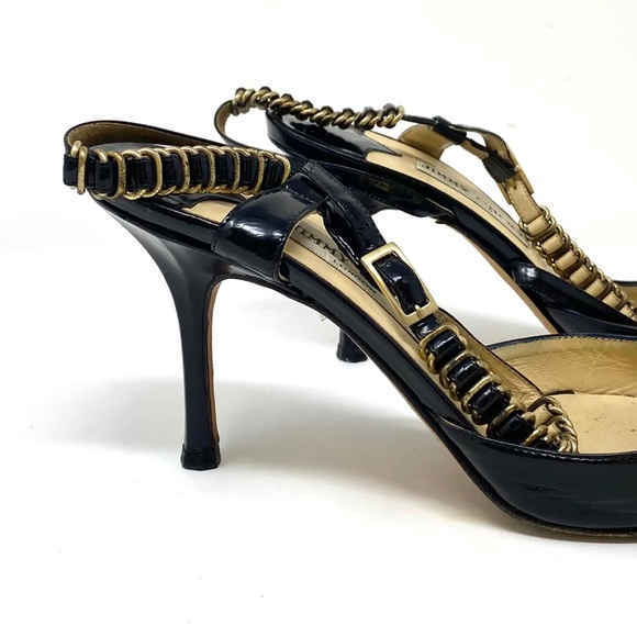 Jimmy Choo heels with metal detailing black and gold - Picture 4 of 9